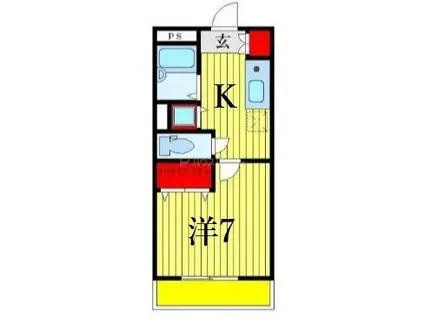 パークレジデンス(1K/1階)の間取り写真