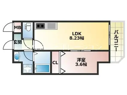 メゾンプレミア6(1LDK/2階)の間取り写真