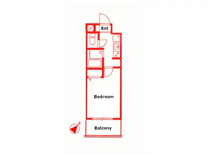 パウロニアバレーテイク2ポートサイド(1K/7階)の間取り写真
