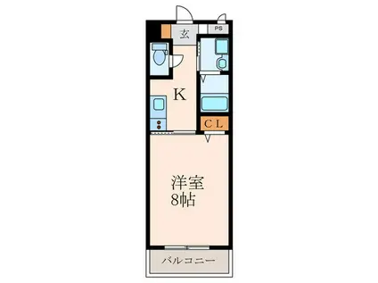 ERIOS COURT折尾(1K/2階)の間取り写真