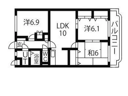 パークヒルズI(3LDK/1階)の間取り写真