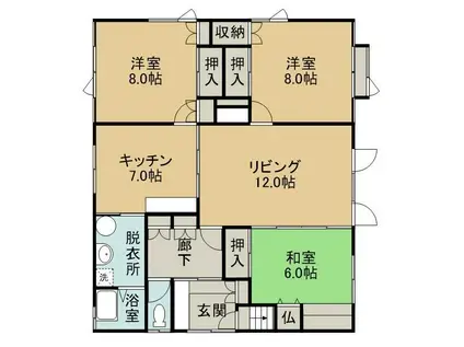 菅原アパート(3LDK/1階)の間取り写真