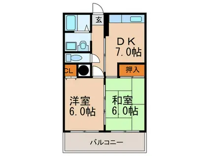 オヌキ新博多ビル(1LDK/10階)の間取り写真