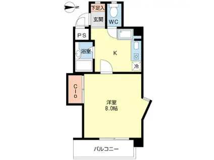 ロイヤル楠元(1K/3階)の間取り写真