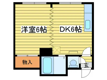 パールビバさっぽろ(1DK/2階)の間取り写真