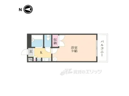 ディアーレコトブキB(1K/1階)の間取り写真