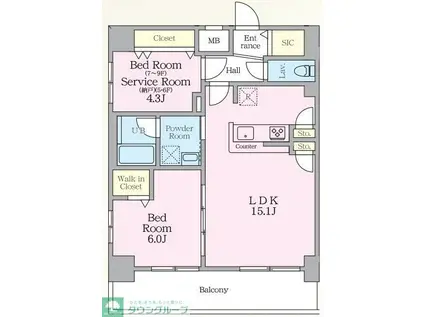 LUXENAPAWS南行徳(2LDK/5階)の間取り写真