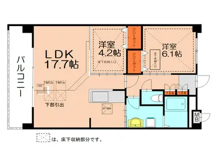 エディルネスアイム(2LDK/3階)の間取り写真