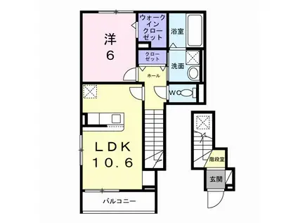 オリエンタルレジデンスVII(1LDK/2階)の間取り写真