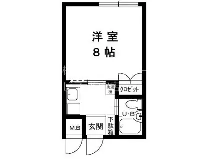 西宮サンハイツ(ワンルーム/1階)の間取り写真