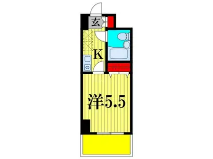 コンフォール小泉(1K/6階)の間取り写真
