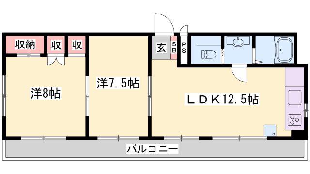 あづみマンション(2LDK/4階)の間取り写真