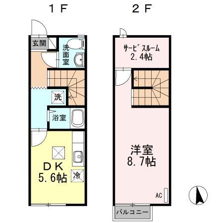 グレースタウンIIB(1SLDK/1階)の間取り写真