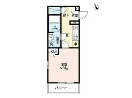 フルール野並(1K/1階)の間取り写真