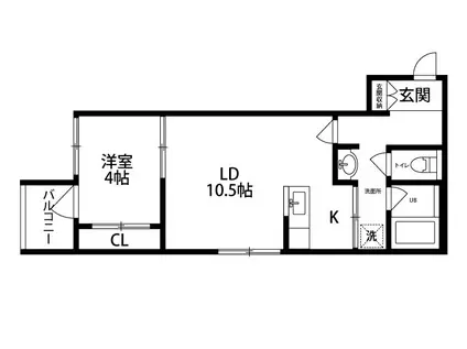ノア・ノア天神尾西(1LDK/2階)の間取り写真