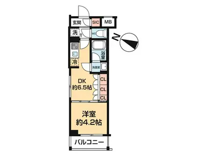 ARCOBALENO HASUNE I(1DK/5階)の間取り写真
