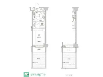 RELUXIA GRANDE川崎(1K/1階)の間取り写真