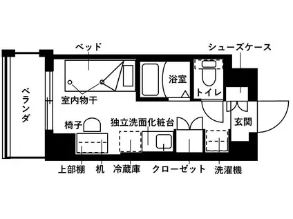 フレンシアエール仙川(ワンルーム/4階)の間取り写真
