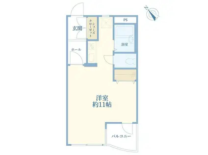 エスプラナード中目黒壱番館(ワンルーム/3階)の間取り写真