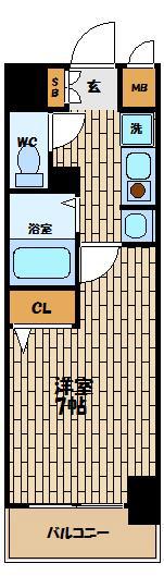 クリエイト21アテンドル梅田(1K/4階)の間取り写真