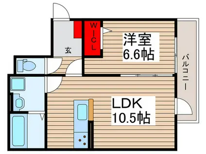 グラナーデ保木間(1LDK/2階)の間取り写真
