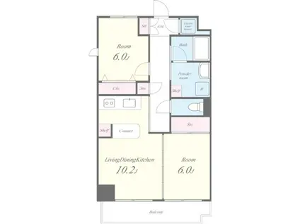 サンセール豊玉B棟(2LDK/1階)の間取り写真