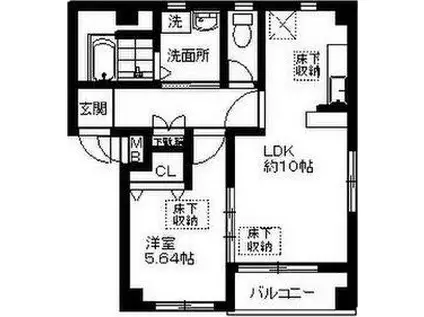 ルネス ファットリーア(1LDK/1階)の間取り写真