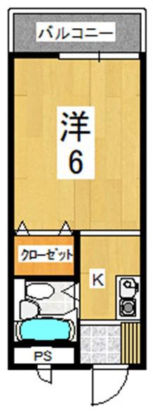 MLA京田辺(1K/1階)の間取り写真