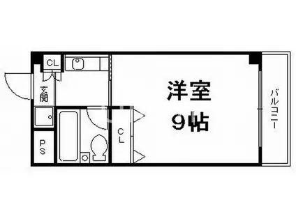 シャーラハイツ(1K/4階)の間取り写真