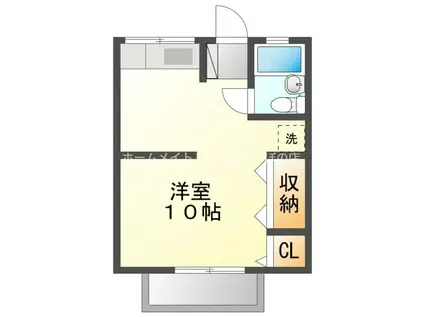ハレモアナ(ワンルーム/2階)の間取り写真