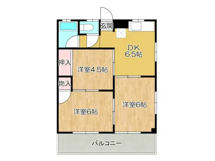 ビューラー穴見(3DK/2階)の間取り写真