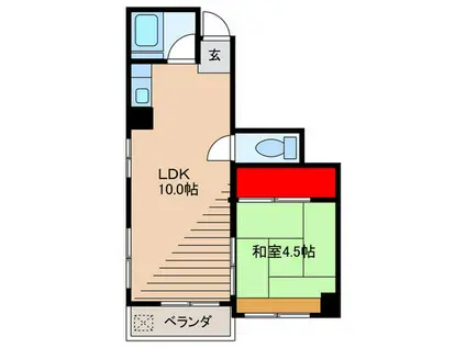 田中ビル(1LDK/2階)の間取り写真