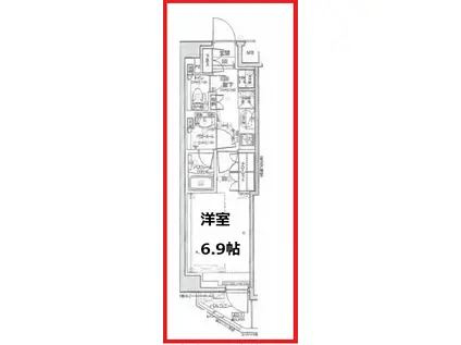 パレステージ六町IV(1K/2階)の間取り写真