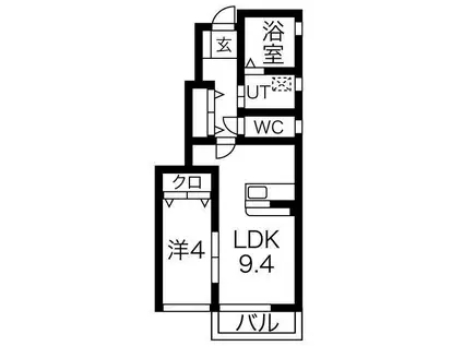 SKY FIELD(1LDK/1階)の間取り写真