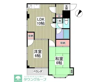 ロイヤルマンション綾瀬(2LDK/2階)の間取り写真