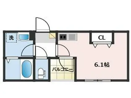 メゾンドノアール(ワンルーム/2階)の間取り写真