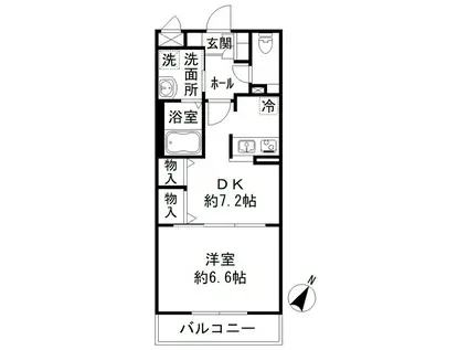 KIRIE MAISON国立(1DK/3階)の間取り写真