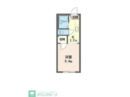 クレストハウス(1K/1階)の間取り写真