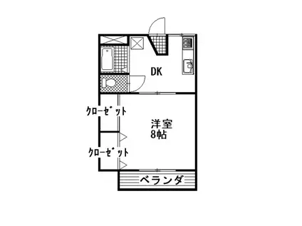 リベール・M(1K/1階)の間取り写真