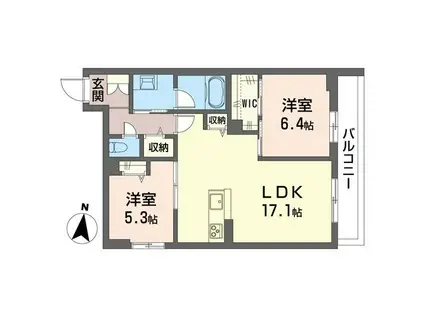 カーサレジオ II(2LDK/2階)の間取り写真