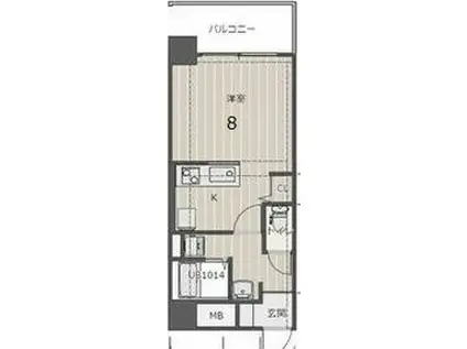 サンパレス植田(ワンルーム/7階)の間取り写真