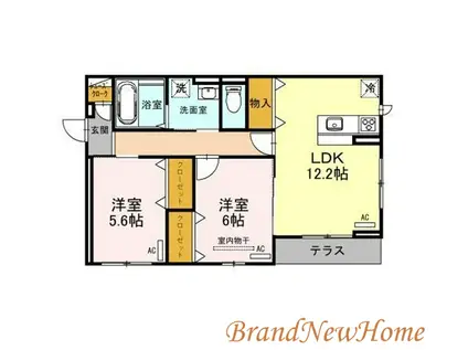 ルーチェ キタイチ(2LDK/1階)の間取り写真