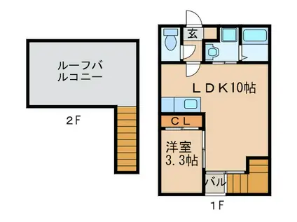 GRANDTIC LUCE 志賀本通(1LDK/2階)の間取り写真