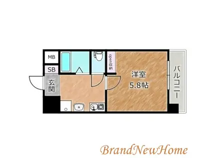 フリーディオ鳳東(1K/B1階)の間取り写真