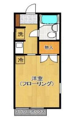 ドミールあゆ(ワンルーム/1階)の間取り写真