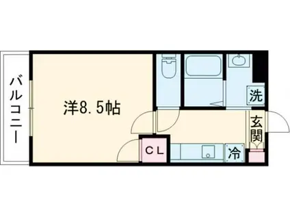 コンフォールHI(1K/3階)の間取り写真