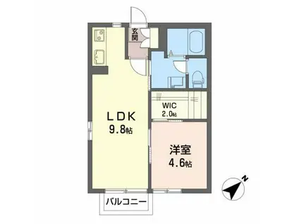 ルクエンス春日(1LDK/1階)の間取り写真