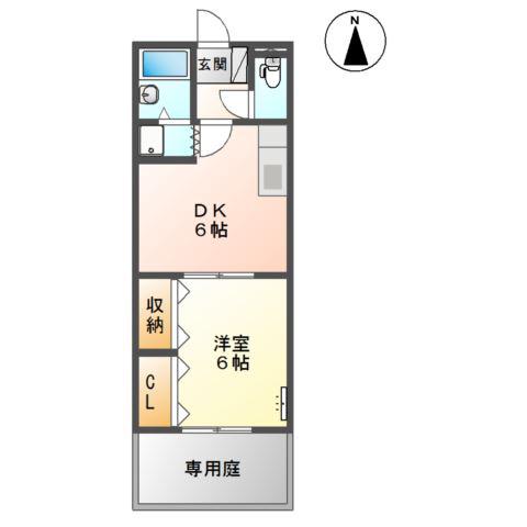 アイランドTAKASHI(1DK/1階)の間取り写真