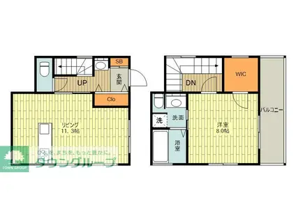 エクセルオオクボ(1LDK/1階)の間取り写真