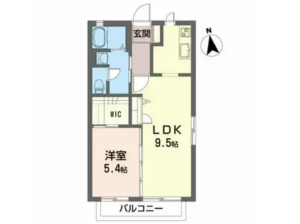 フラットM(1LDK/2階)の間取り写真